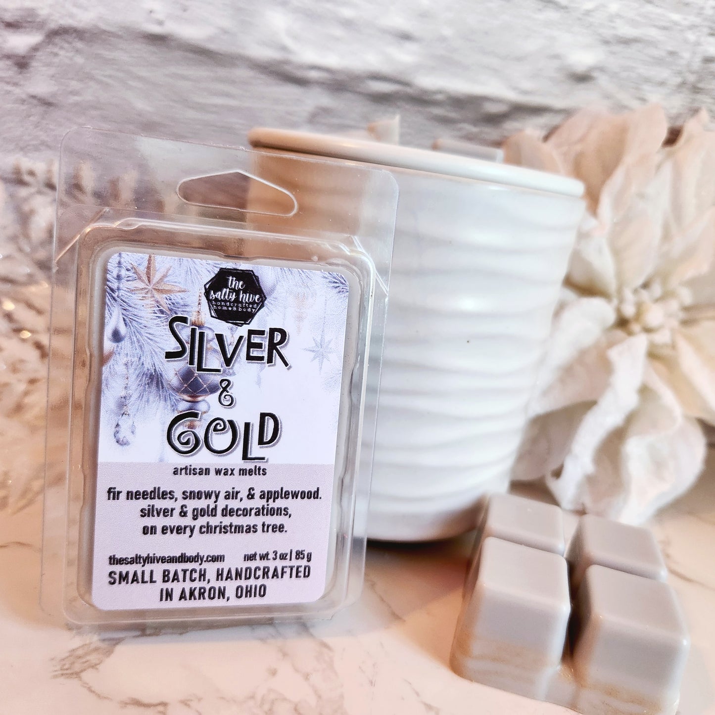 silver & gold wax melts