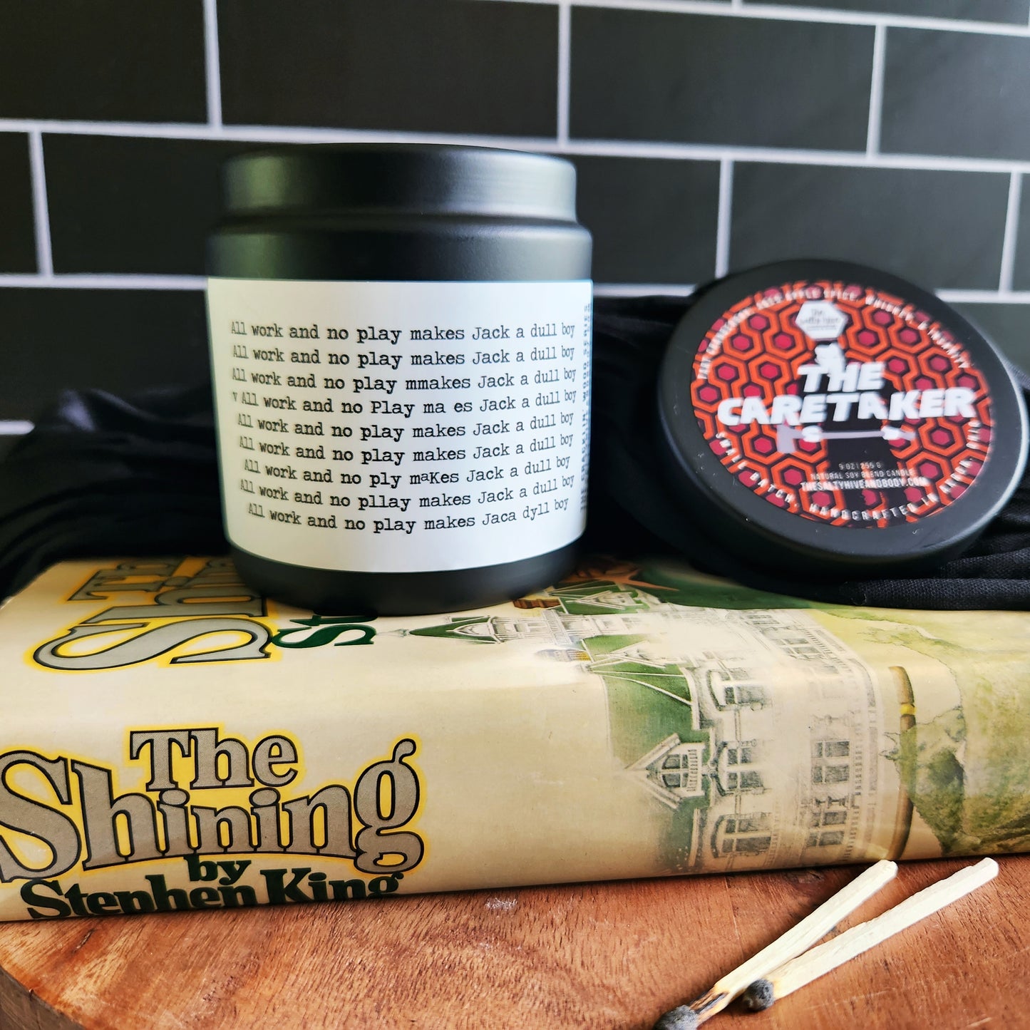the caretaker wood wick candle - the salty hive - the shining horror gift
