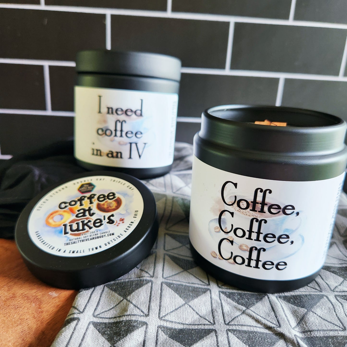 coffee at lukes wood wick candle - the salty hive - gilmore girls gift - lukes diner candle