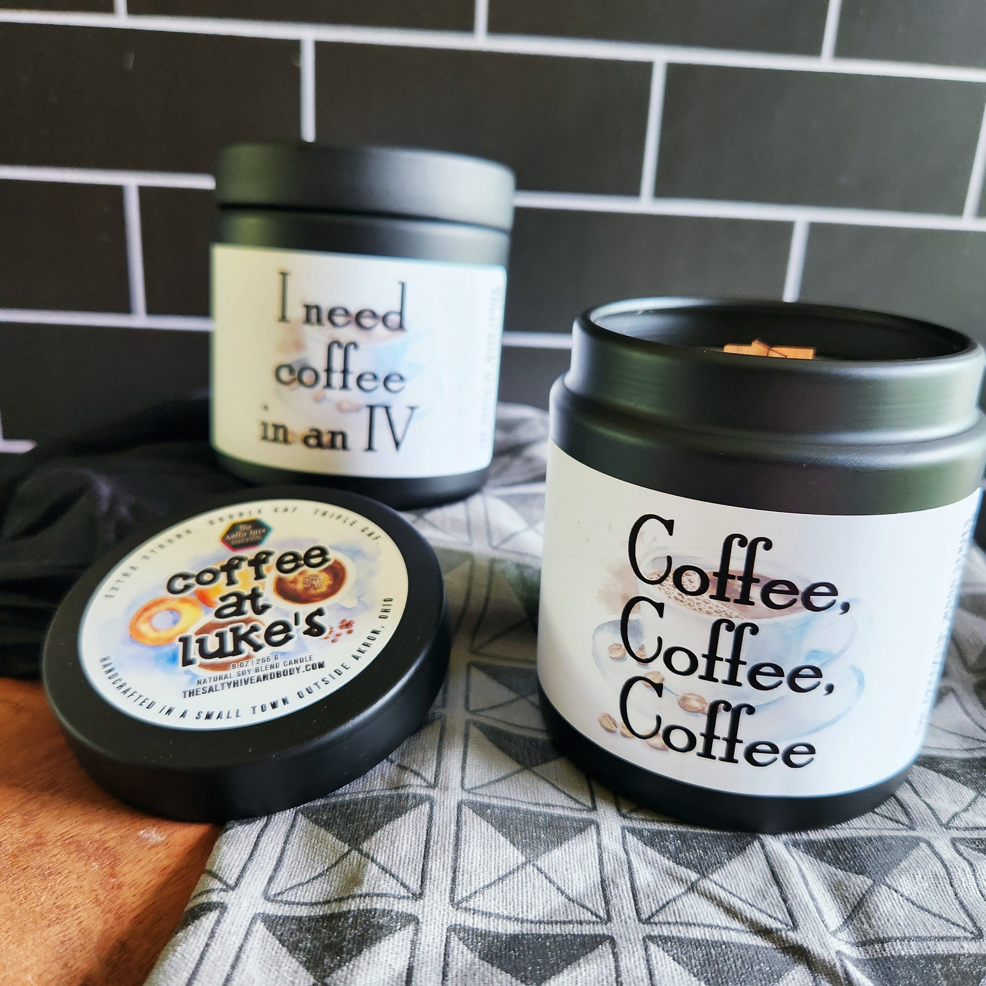 coffee at lukes wood wick candle - the salty hive - gilmore girls gift - lukes diner candle