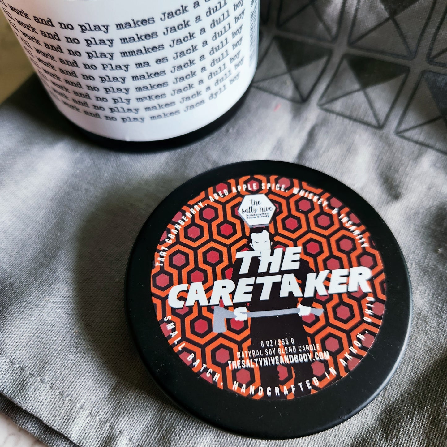 the caretaker wood wick candle - the salty hive - the shining horror gift