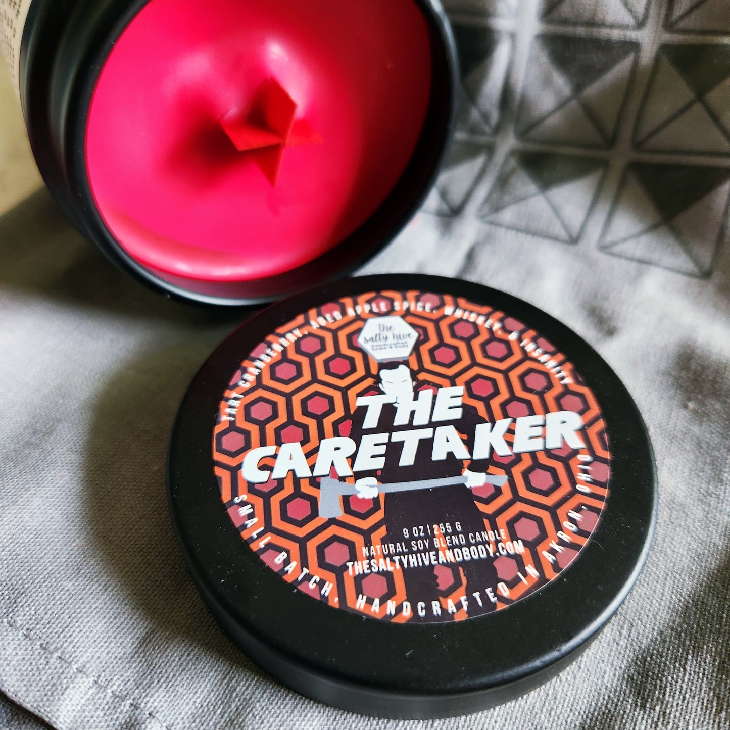 the caretaker wood wick candle - the salty hive - the shining horror gift