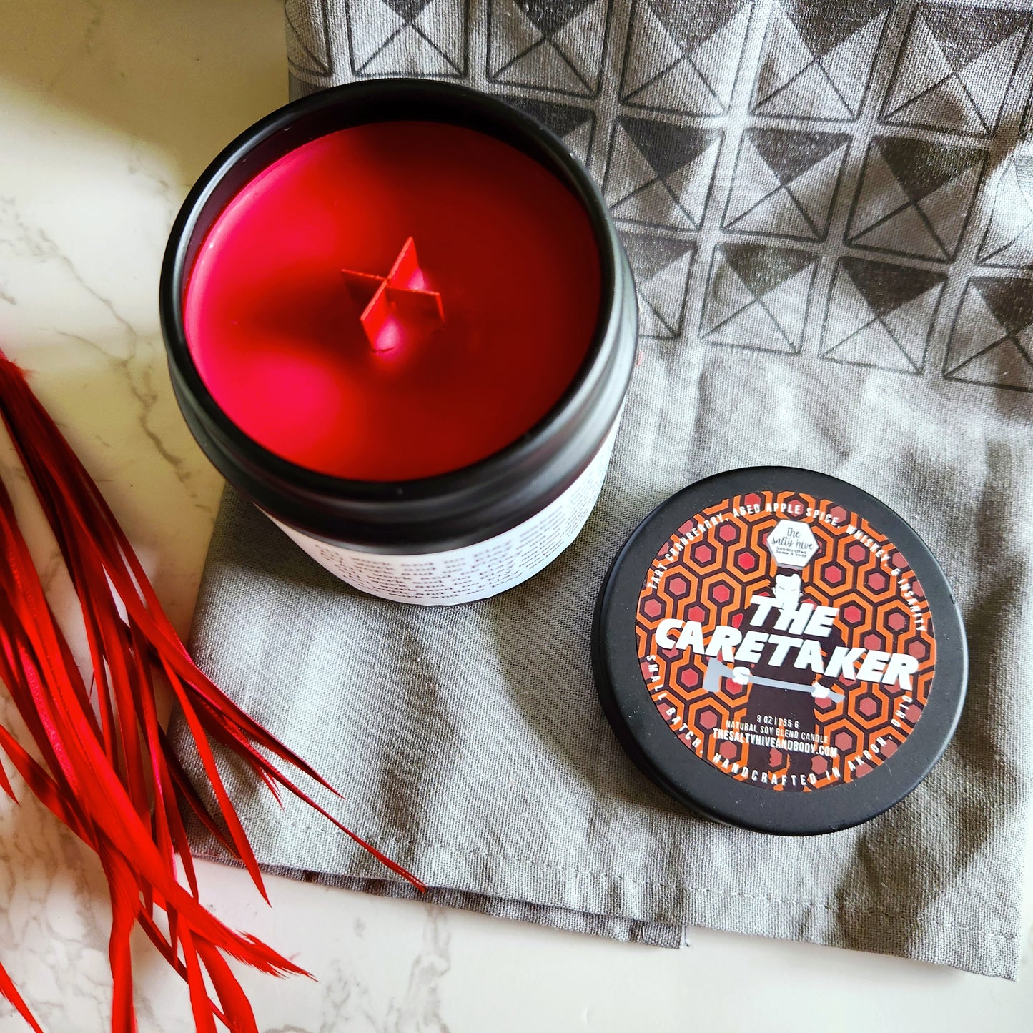 the caretaker wood wick candle - the salty hive - the shining horror gift