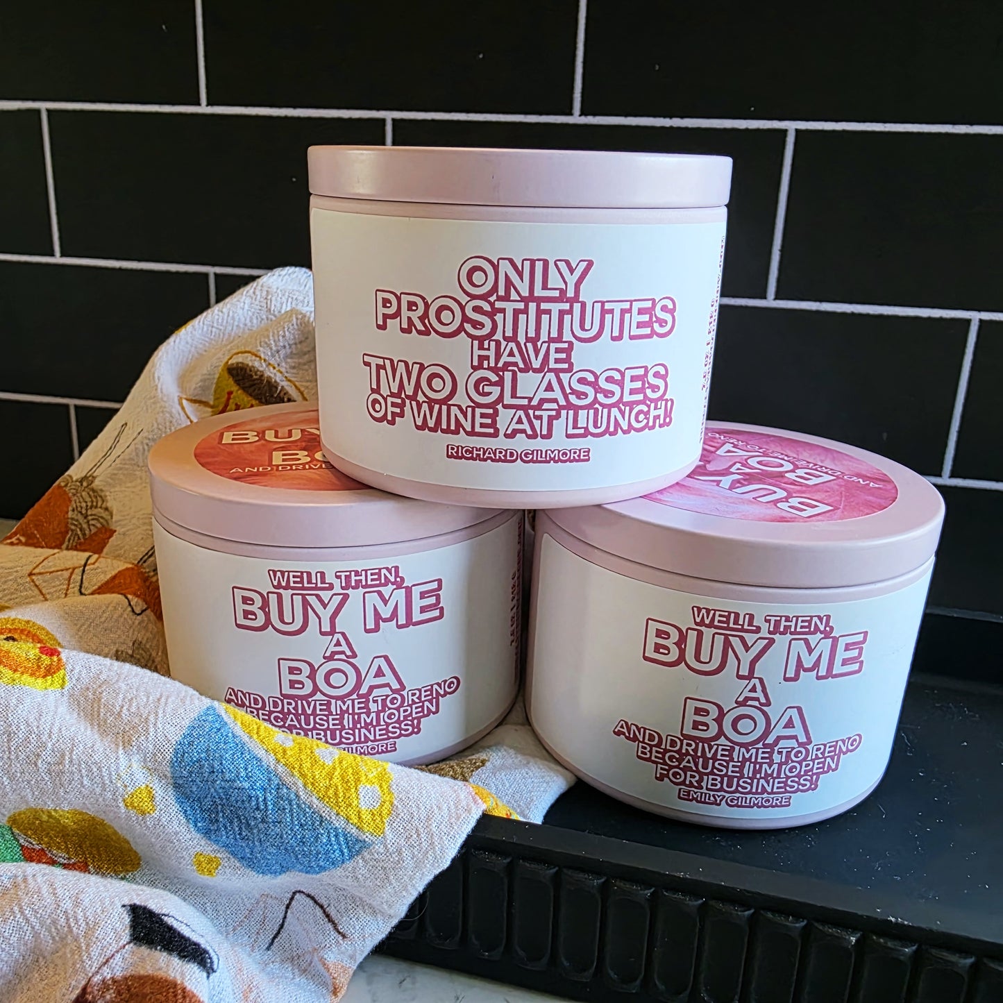 buy me a boa candle - gilmore girls inspired