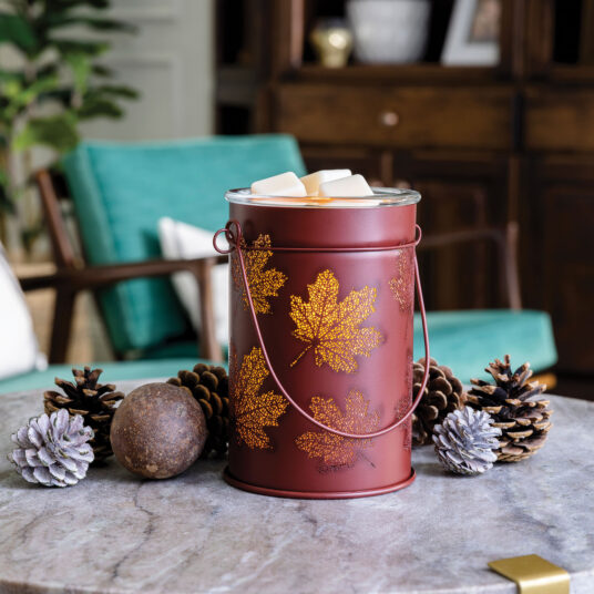 autumn leaves light-up wax warmer starter set - includes 5 melt samples