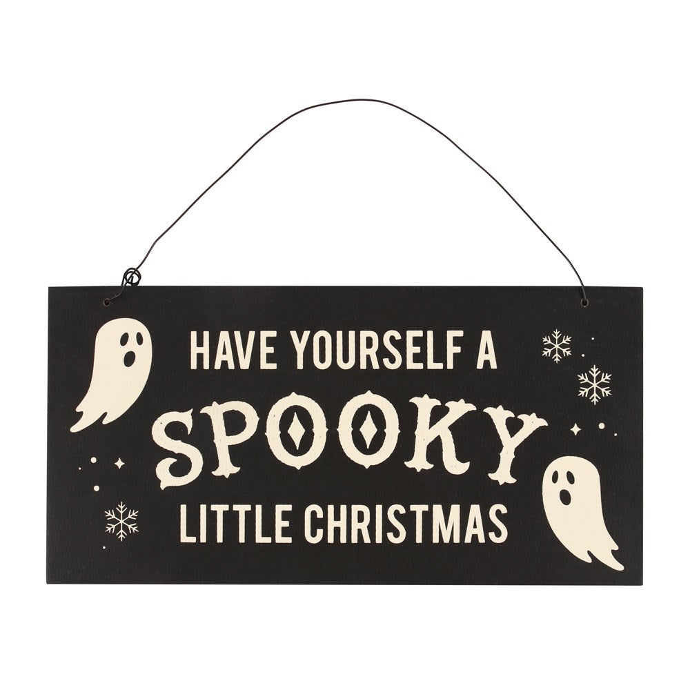 spooky little christmas hanging sign