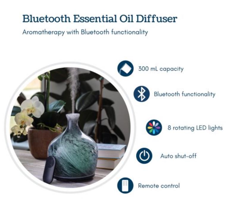 bluetooth utlra sonic obsidian diffuser - pair with our new oil blends!