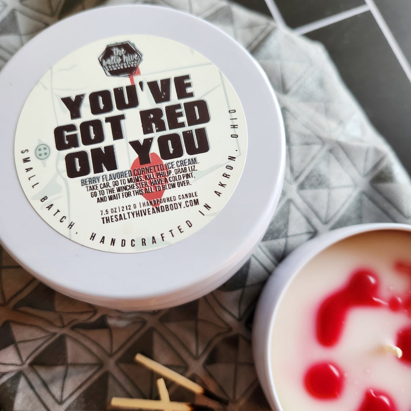 you've got red on you candle