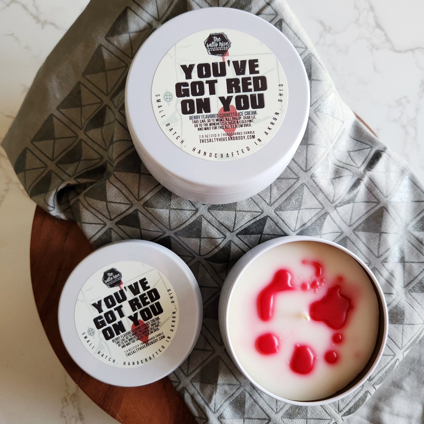 you've got red on you candle
