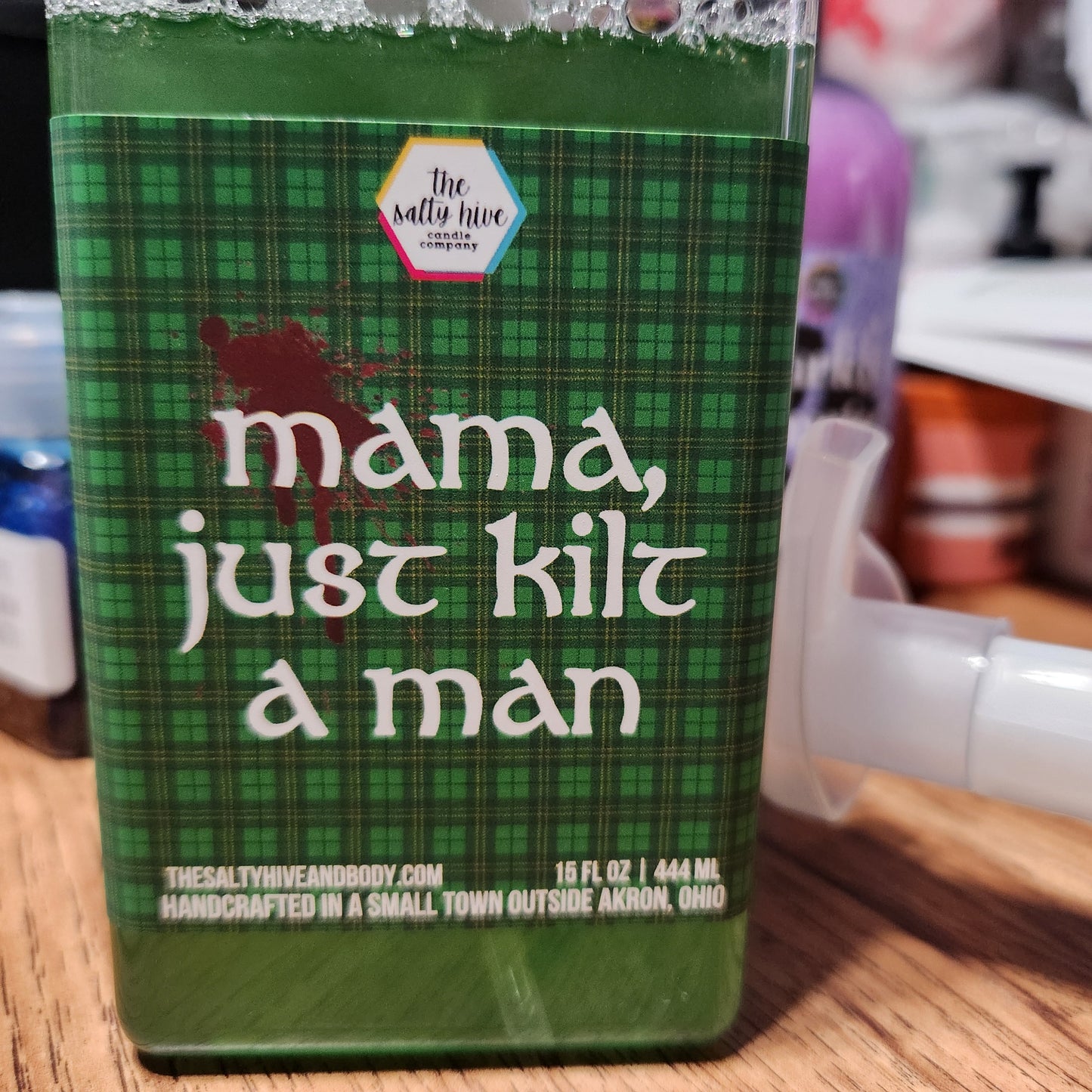 mama, just kilt a man foaming hand soap