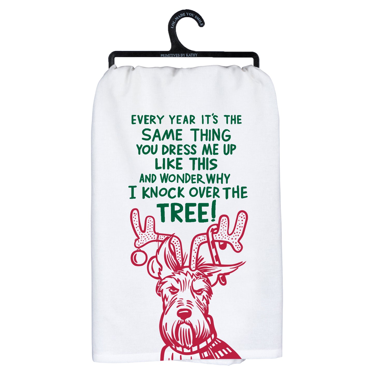 dog & christmas tree hand towel - the salty hive