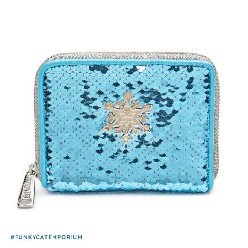 loungefly x disney frozen elsa reversible sequin wallet - the salty hive
