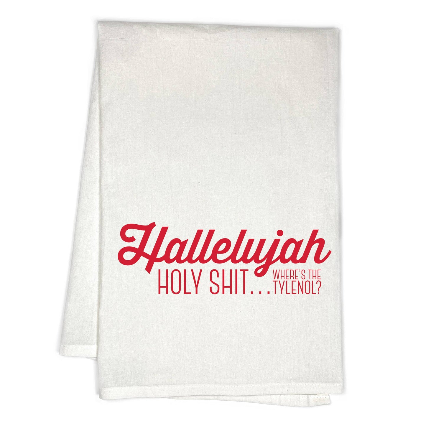hallelujah holy shit holiday hand towel - the salty hive