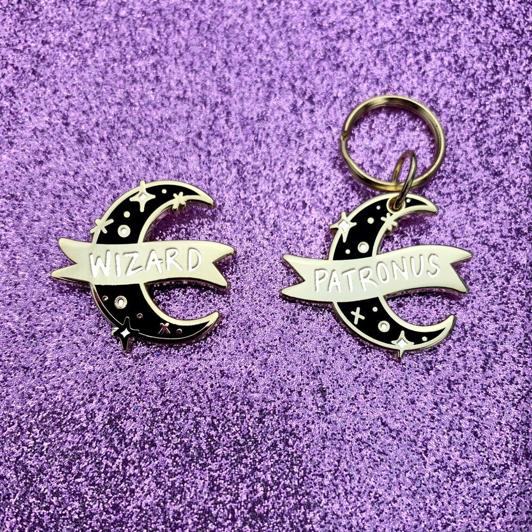wizard & patronus enamel pin & pet charm set - the salty hive