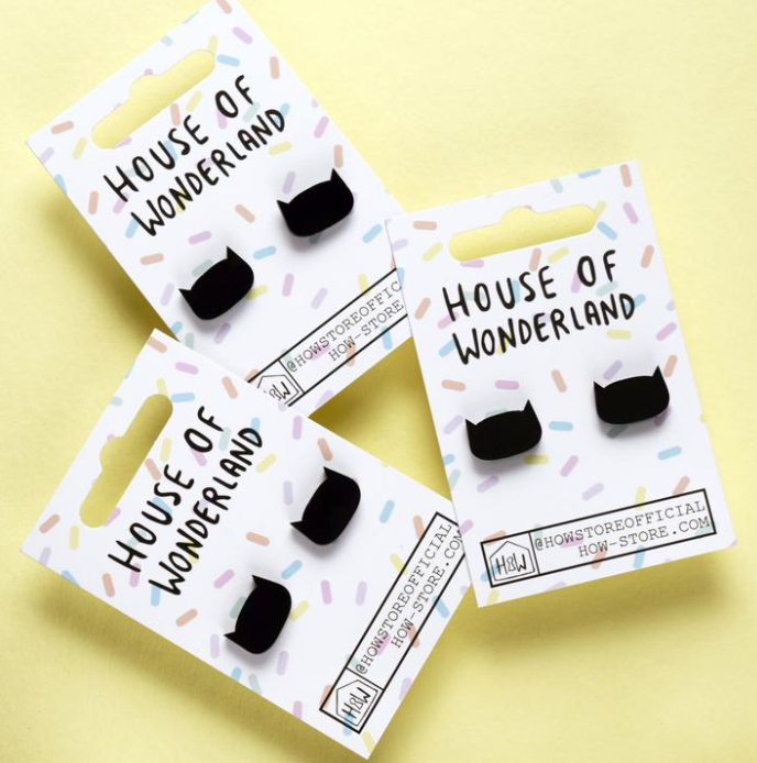 black cat silhouette earrings - the salty hive