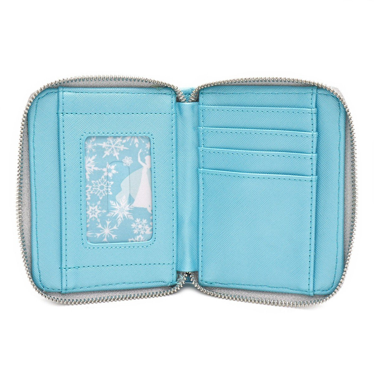 loungefly x disney frozen elsa reversible sequin wallet - the salty hive