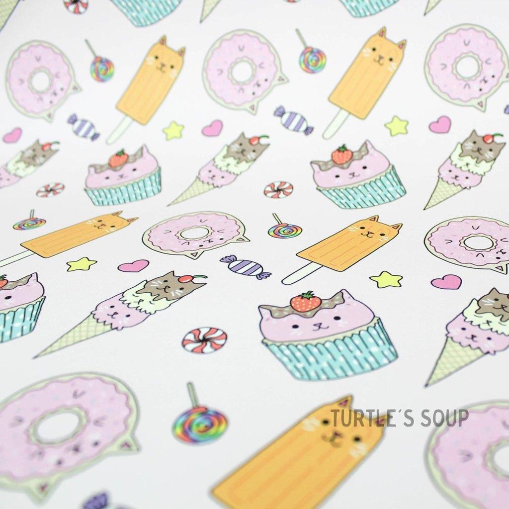 sweet treats cat gift wrap - the salty hive