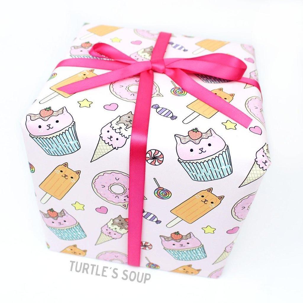 sweet treats cat gift wrap - the salty hive