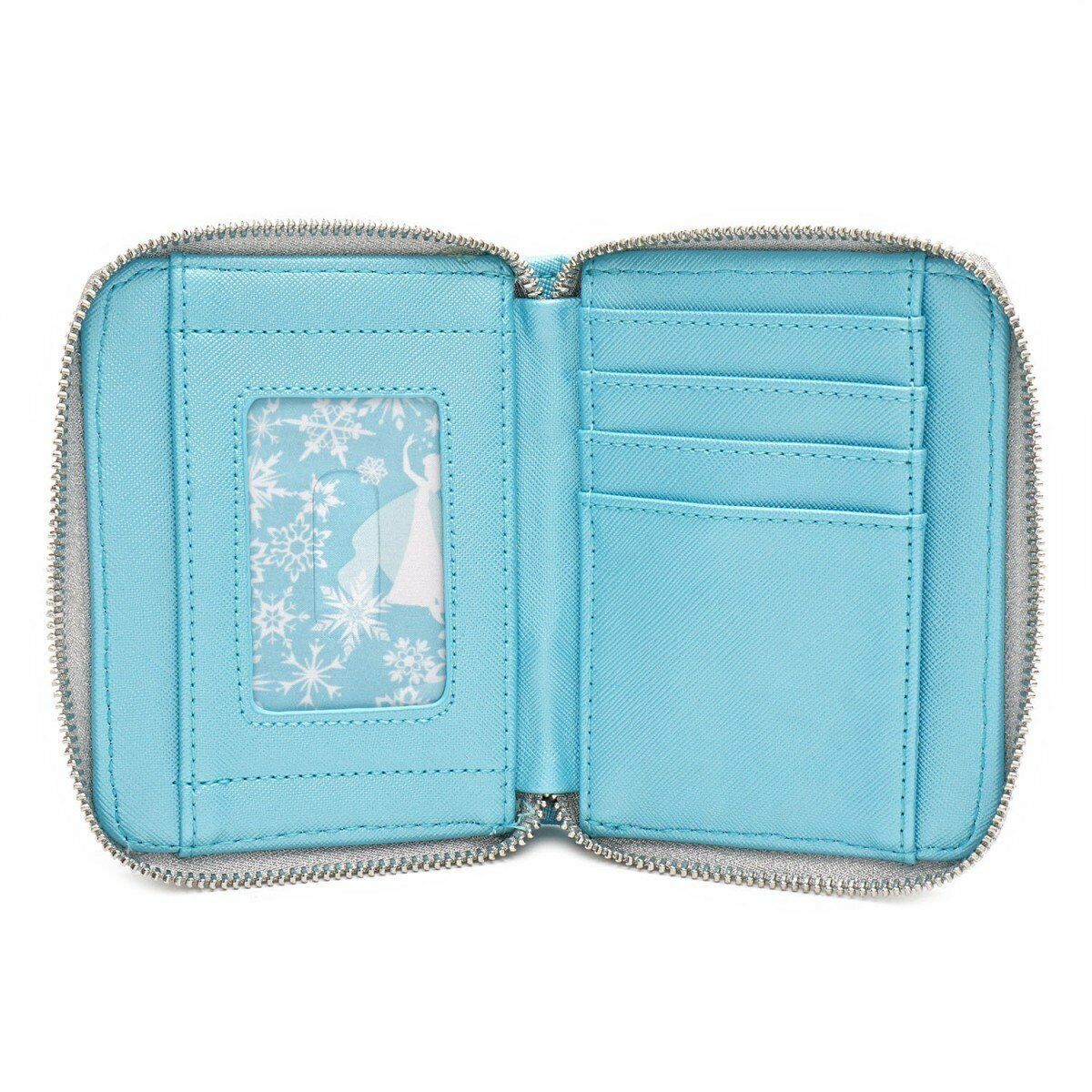 loungefly x disney frozen elsa reversible sequin wallet - the salty hive