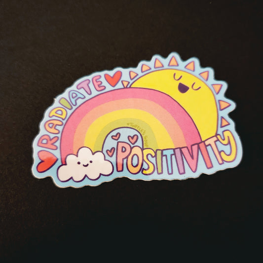 radiate positivity vinyl sticker