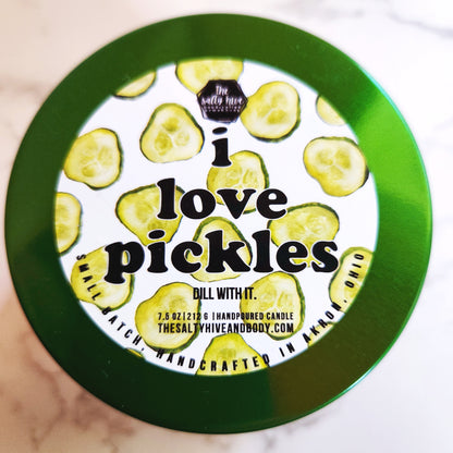 i love pickles candle