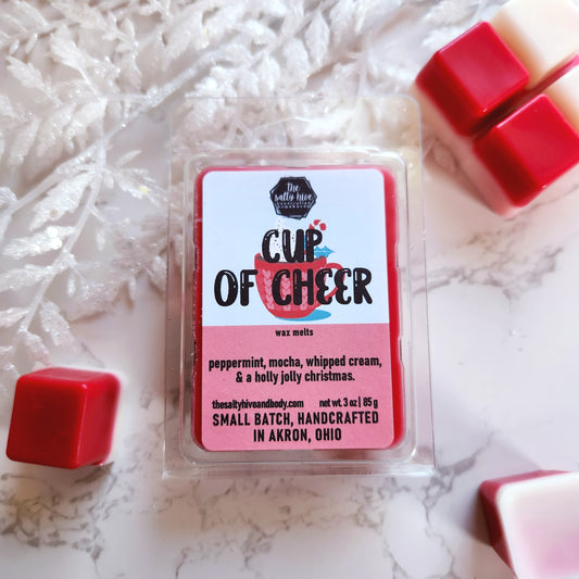 cup of cheer wax melts - the salty hive - peppermint mocha