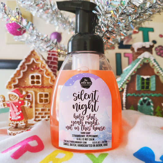silent night foaming hand soap - snarky christmas