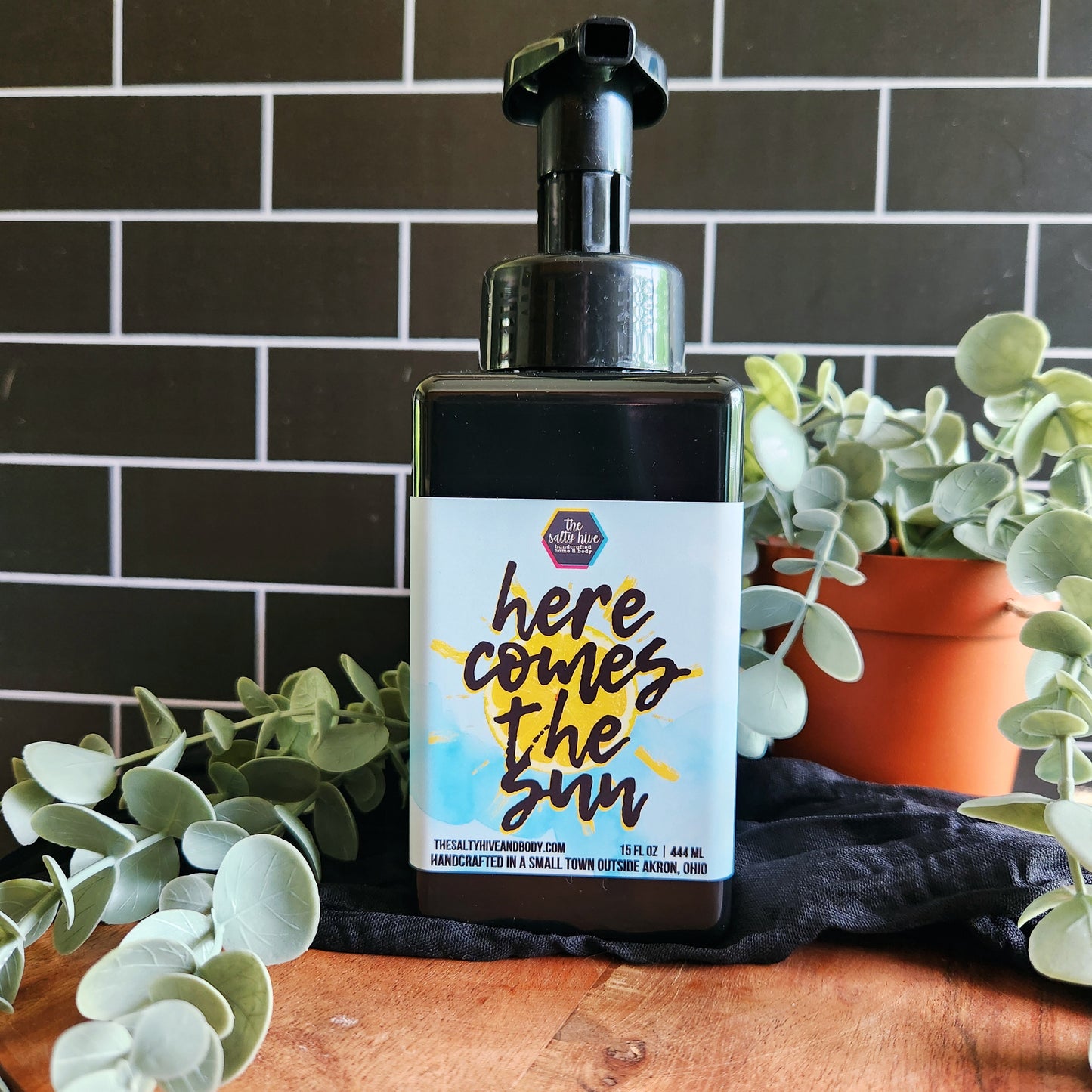 here comes the sun foaming hand soap - the salty hive - fun hand soap - lemon hand soap - snarky gifts
