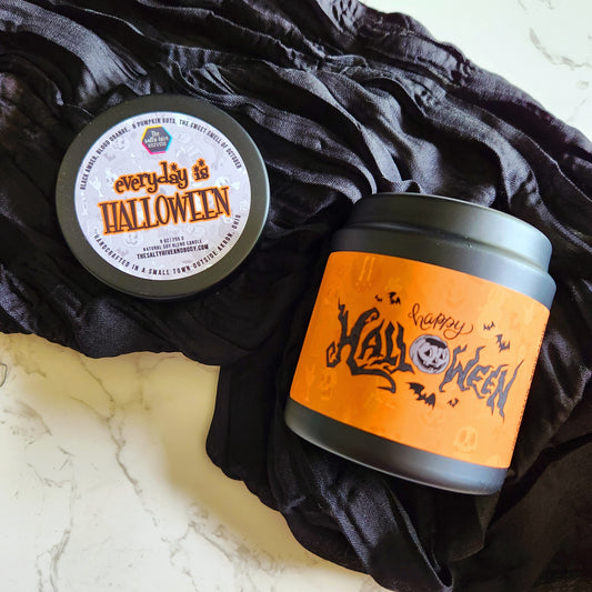 everyday is halloween wood wick candle - the salty hive - halloween year round - snarky candle - pumpkin orange - code orange candle