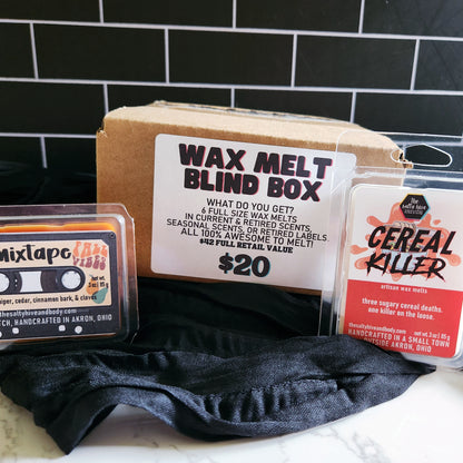 wax melt blind mystery box - wrapped for the holidays!