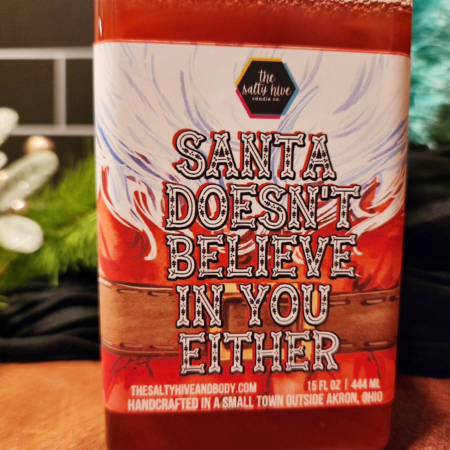 santa doesn't believe in you either foaming hand soap