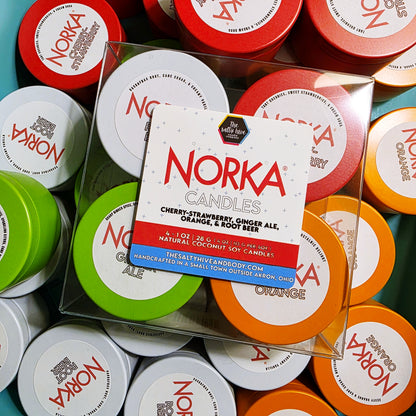 norka soda candle mini 4 pack - the salty hive X norka sparkling beverage