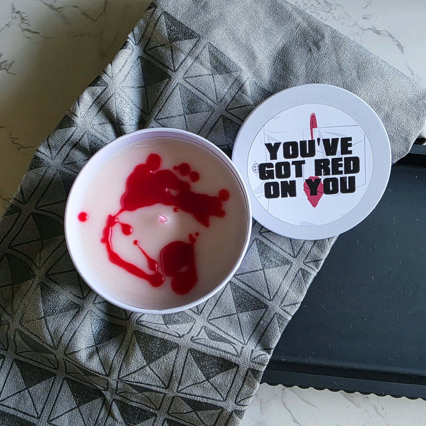 you've got red on you candle