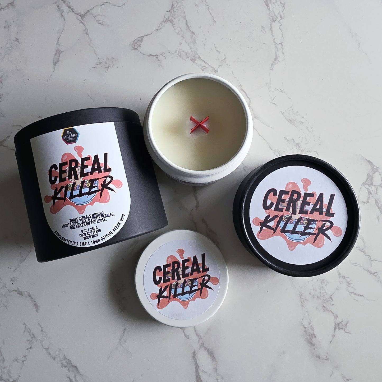 cereal killer wood wick candle