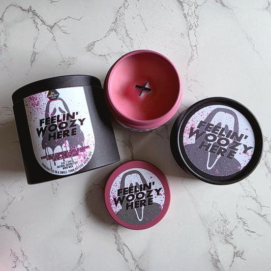 feelin' woozy here wood wick candle - scream