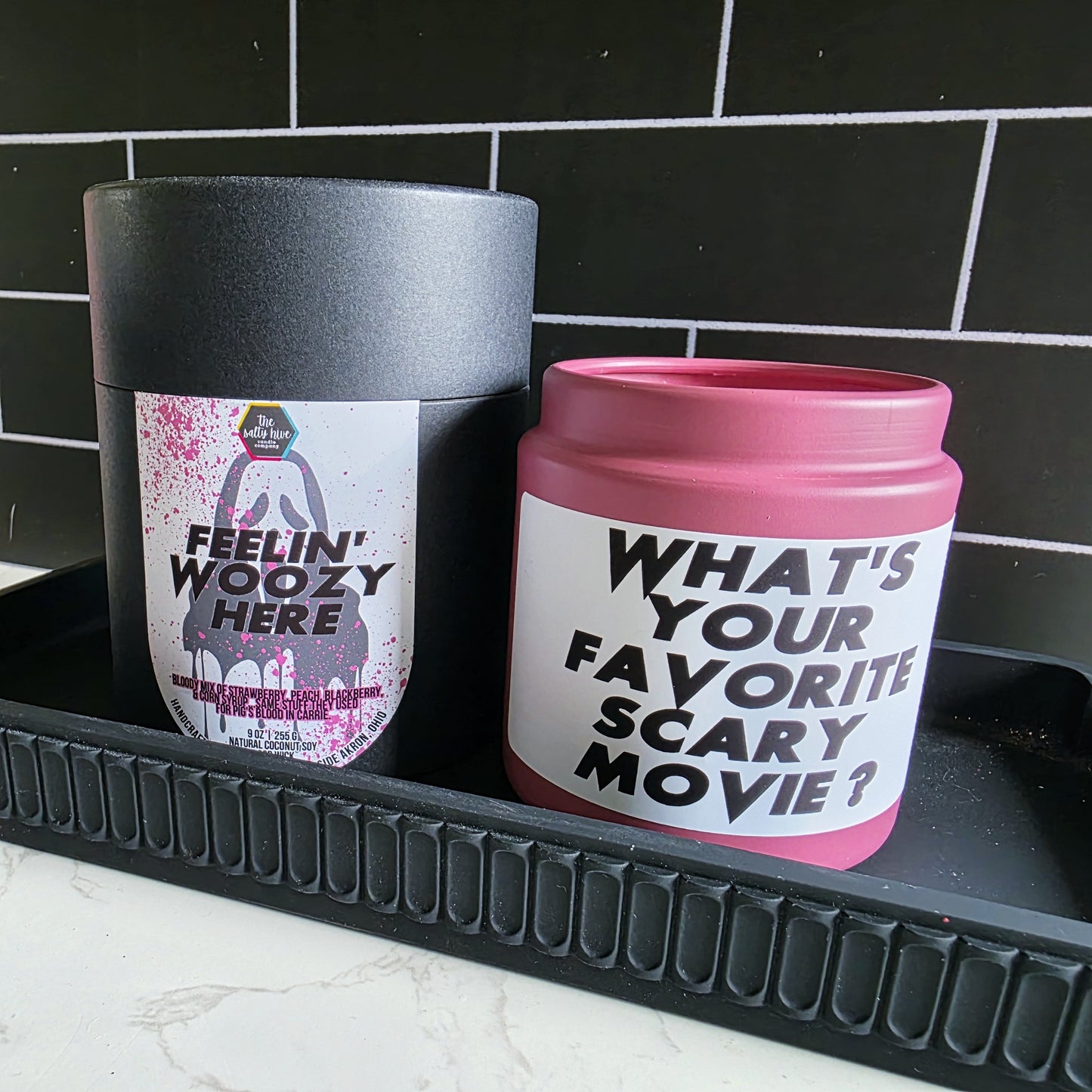feelin' woozy here wood wick candle - scream