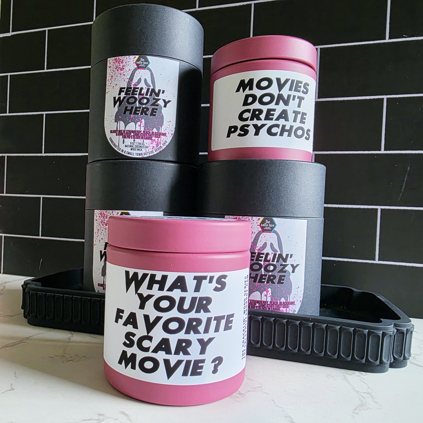 feelin' woozy here wood wick candle - scream