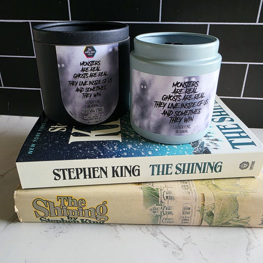monsters are real wood wick candle - stephen king's the shining