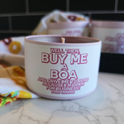 buy me a boa candle - gilmore girls inspired
