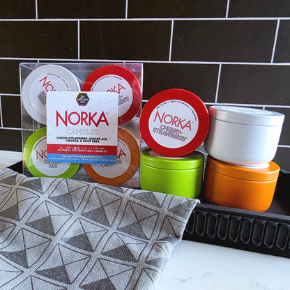 norka soda candle mini 4 pack - the salty hive X norka sparkling beverage
