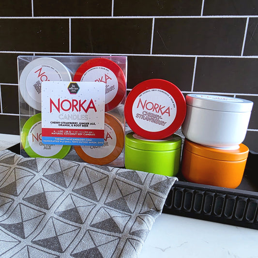 norka soda candle mini 4 pack - the salty hive X norka sparkling beverage
