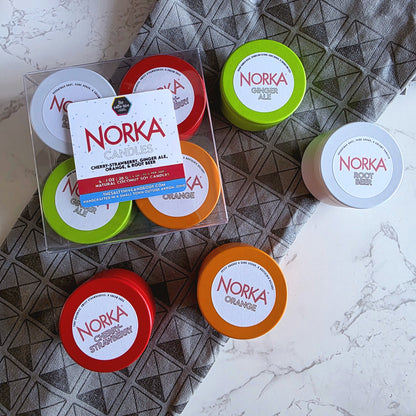 norka soda candle mini 4 pack - the salty hive X norka sparkling beverage