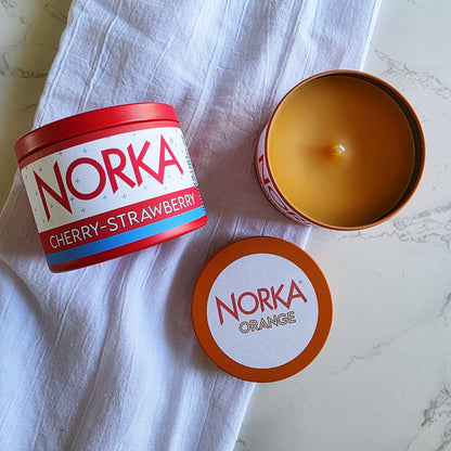 norka orange soda candle - the salty hive X norka sparkling beverage