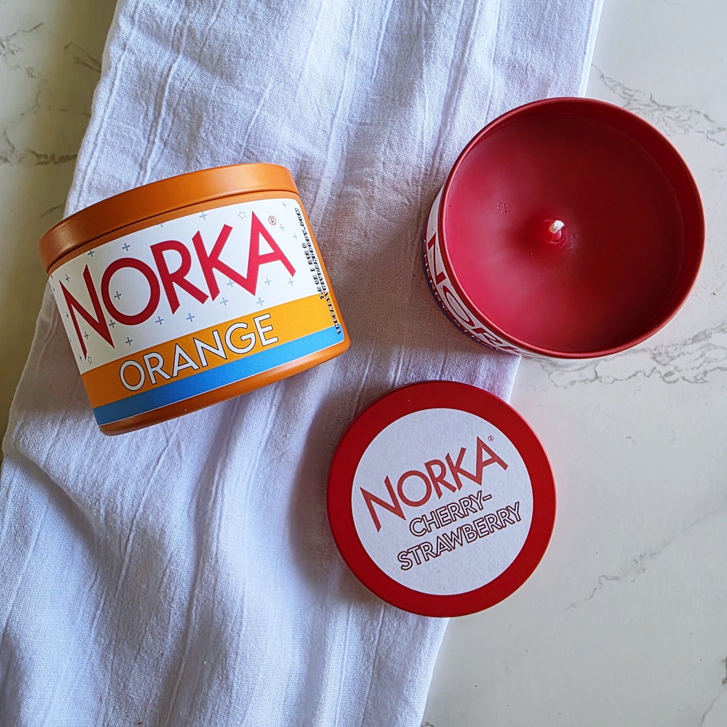norka orange soda candle - the salty hive X norka sparkling beverage