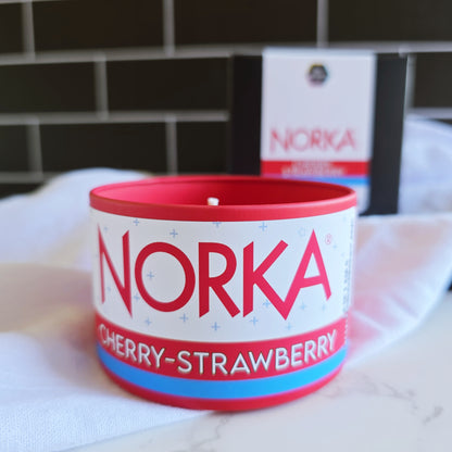 norka cherry-strawberry soda candle - the salty hive X norka sparkling beverage