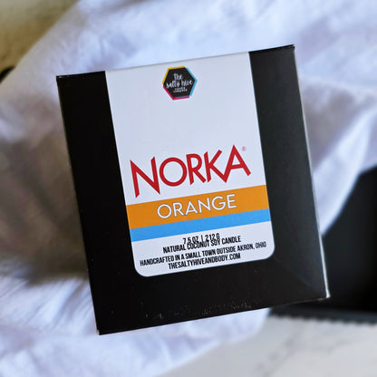 norka orange soda candle - the salty hive X norka sparkling beverage
