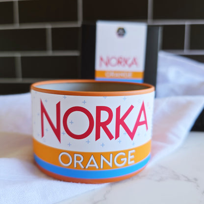 norka orange soda candle - the salty hive X norka sparkling beverage