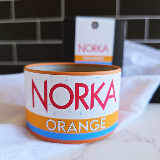norka orange soda candle - the salty hive X norka sparkling beverage