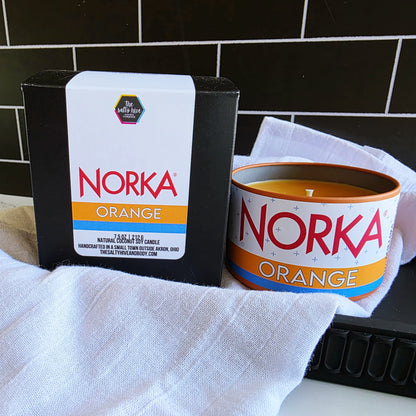 norka orange soda candle - the salty hive X norka sparkling beverage