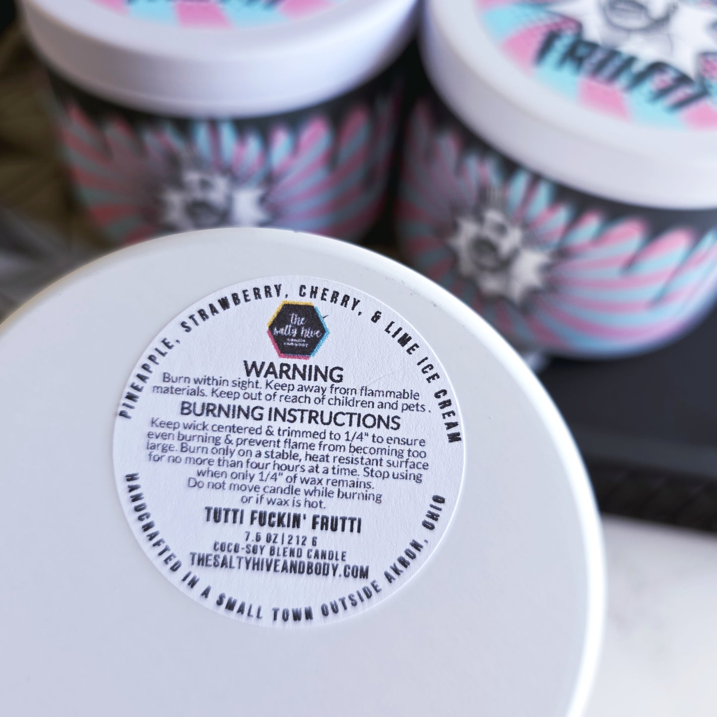 tutti fuckin frutti candle